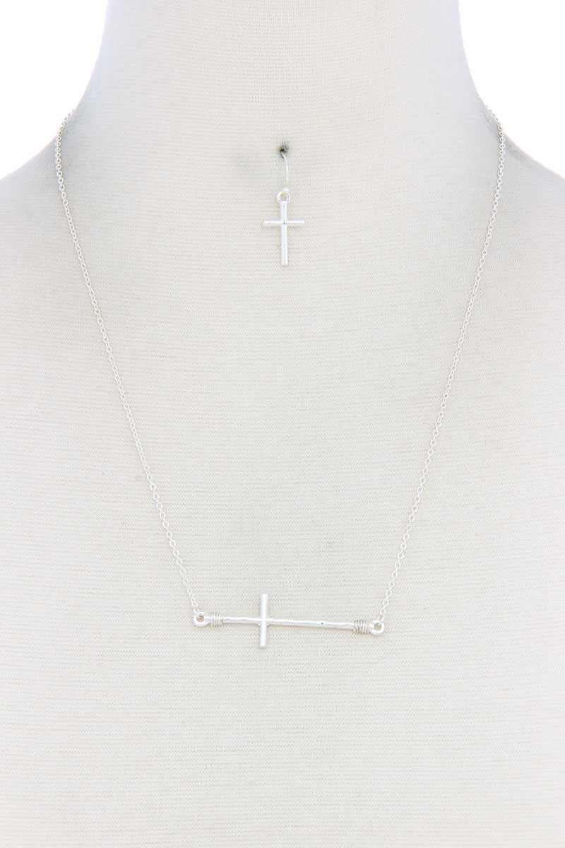 Metal Cross Charm Necklace