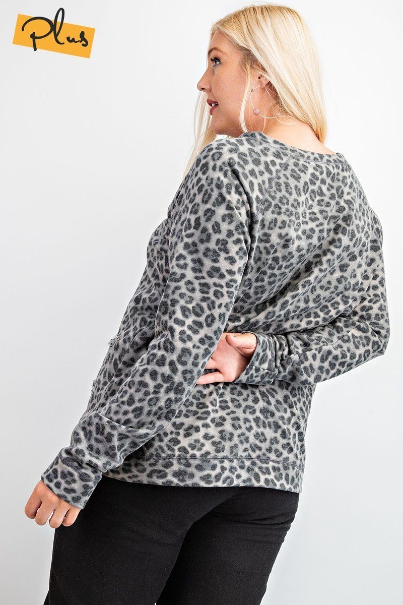 Leopard Terry Pullover